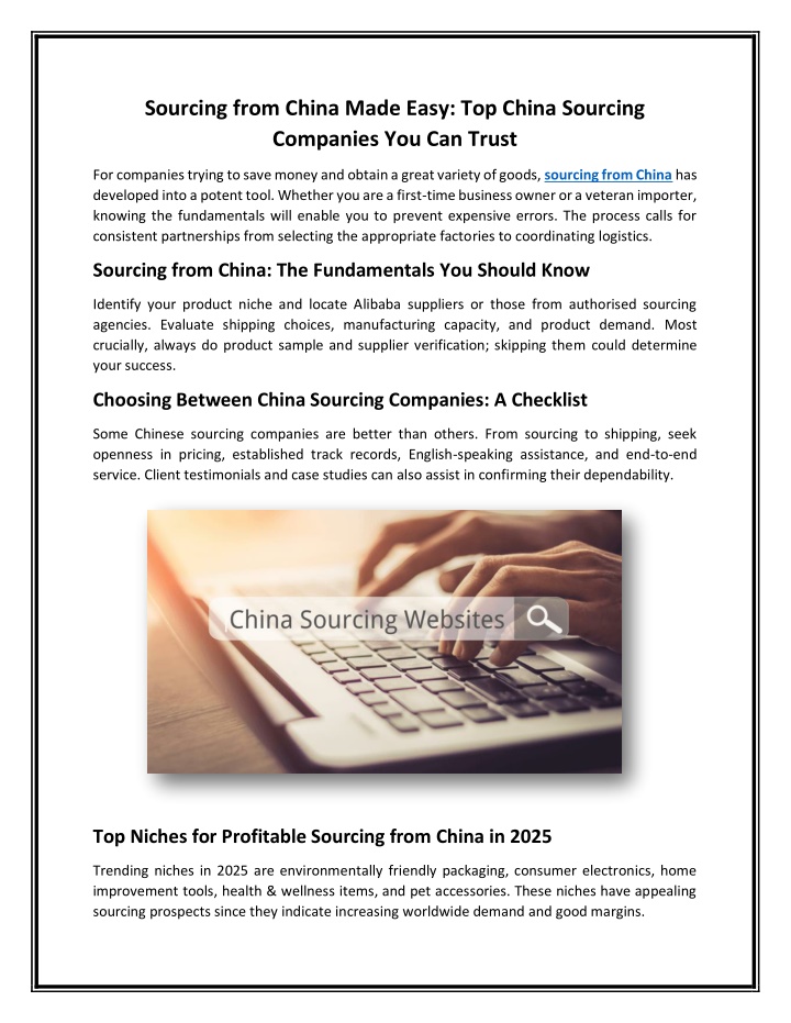 Sourcing from China Made Easy Top China Sourcing Companies You Can Trust