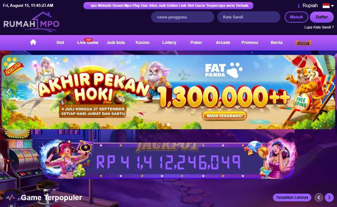 Rumahmpo Agen Mpo Slot 24 Jam Livechat Aktif | Mesinmpo - 楽天ブログ