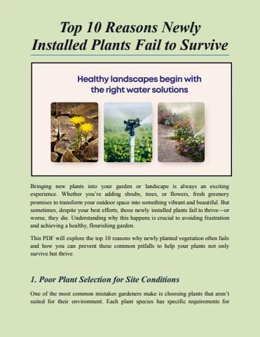 Top 10 Reasons Newly Installed Plants Fail to Survive